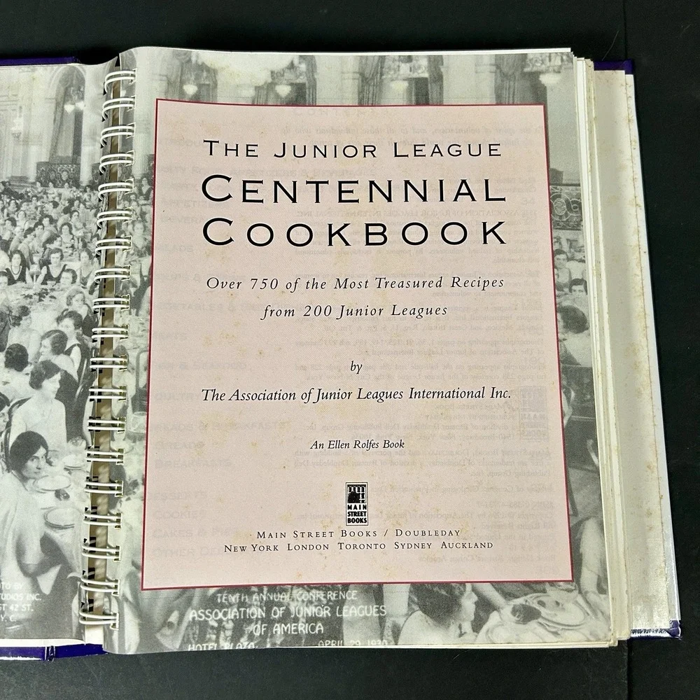 VTG Cookbook The Junior League Centennial Cookbook 1996 Hardcover Spiral Binding